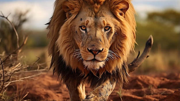 leeuw in het bos High-definition fotografie creatief achtergrondbehang