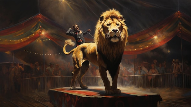 Foto leeuw in het circus