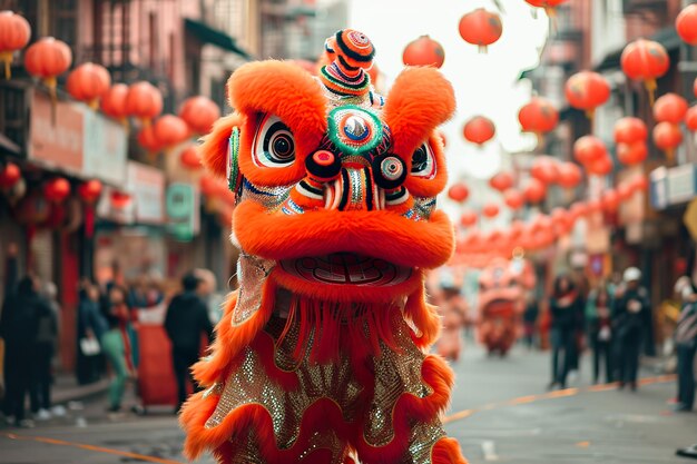 Leeuwdans in China Town vieren Lunar New Year