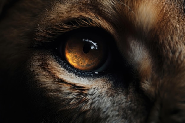 Leeuws ogen macro close-up AI gegenereerd