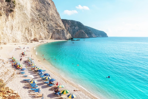 Lefkada 그리스 Porto Katsiki 해변 이오니아 제도