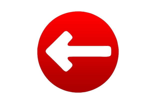 Left arrow illustration on red background