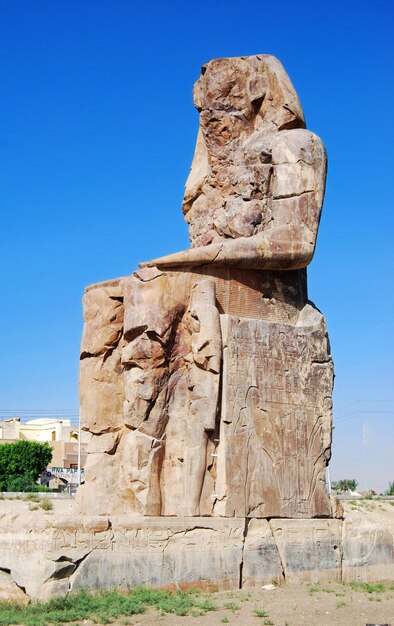 Left colossus of memnon luxor egypt