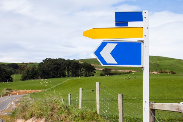 Photo left direction road sign