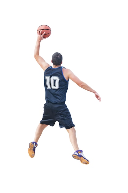 Left hand dunk on white background