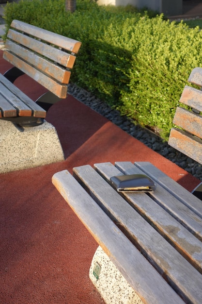 left wallet on a bench in the park