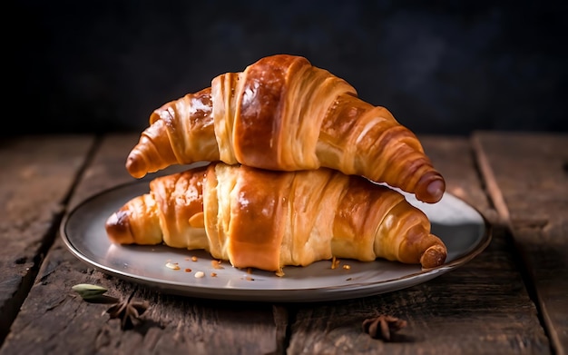 Leg de essentie van Croissant vast in een overheerlijke foodfotografie-opname