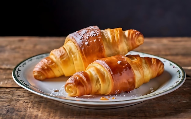 Leg de essentie van Croissant vast in een overheerlijke foodfotografie-opname