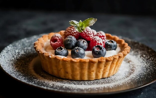 Leg de essentie van Fruittaartpatisserie vast in een overheerlijke foodfotografie-opname