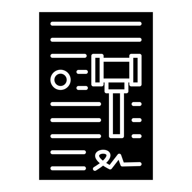 Легализация глифа сплошная черная иллюстрация