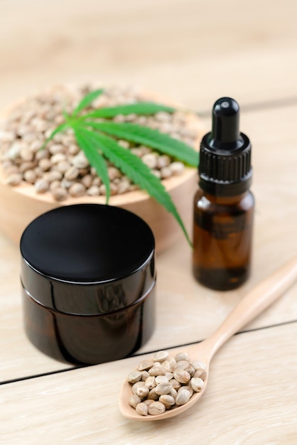 Legalized Cbd Oil And Mockup Cream Jar For Skincare Purpose