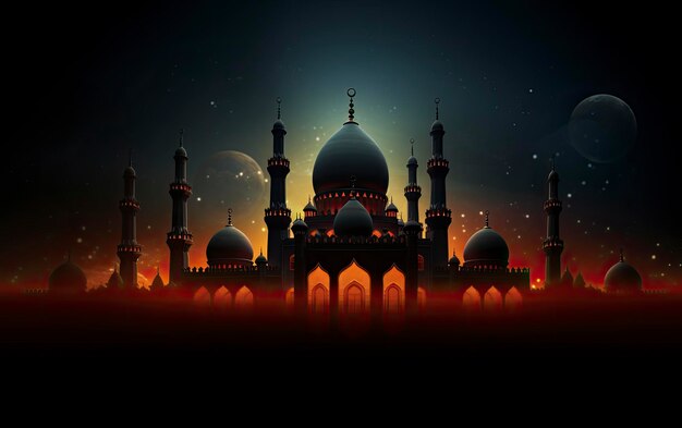 Legant background for a poster with a Ramadan theme decorated with a lantern
