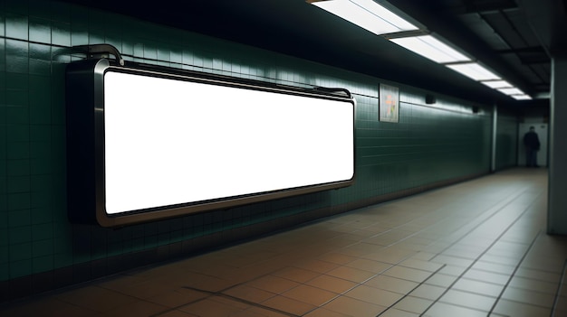 Lege advertentieruimte in de ondergrondse metro Billboard mockup in de metro voor marketingbanner