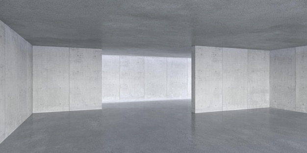 Lege betonnen ruimte interieur met zonlicht en schaduw 3d-rendering