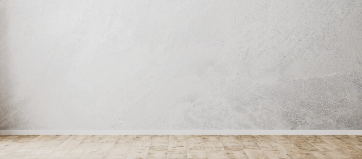 Foto lege betonnen wand, lege ruimte met grijze decoratieve kunststof wand en houten vloer