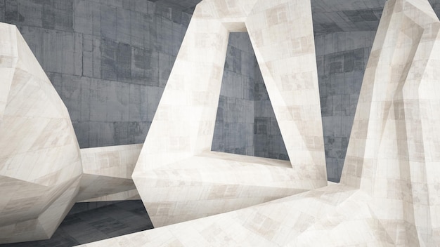 Lege donkere abstracte betonnen kamer interieur 3D illustratie 3D-rendering