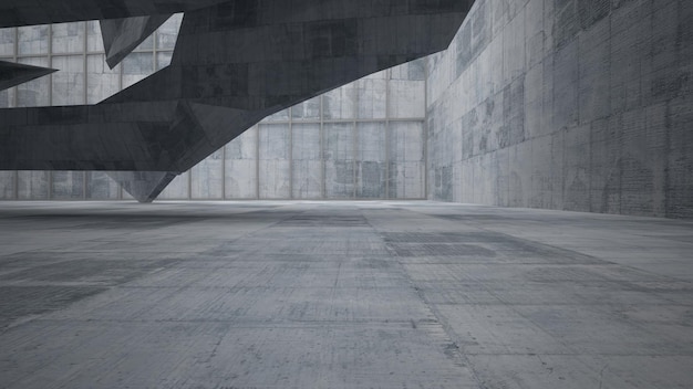 Lege donkere abstracte betonnen kamer interieur Architecturale achtergrond Nachtzicht van de verlichte