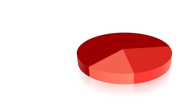 Lege driedelige cirkeldiagram op witte achtergrond