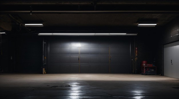 Lege Garage Auto Showroom met Verlichting voor Auto Fotografie Mock Up of Illustratie