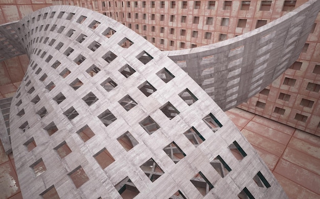 Foto lege gladde abstracte kamer interieur van platen geroest metaal met grijs beton architecturaal