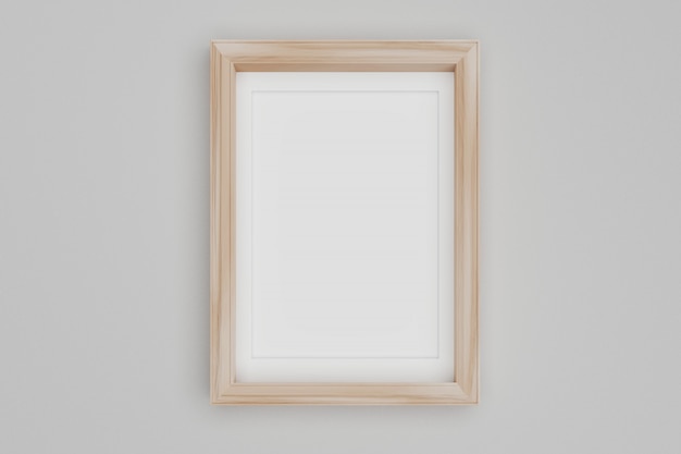 Lege houten afbeeldingsframe op de muur