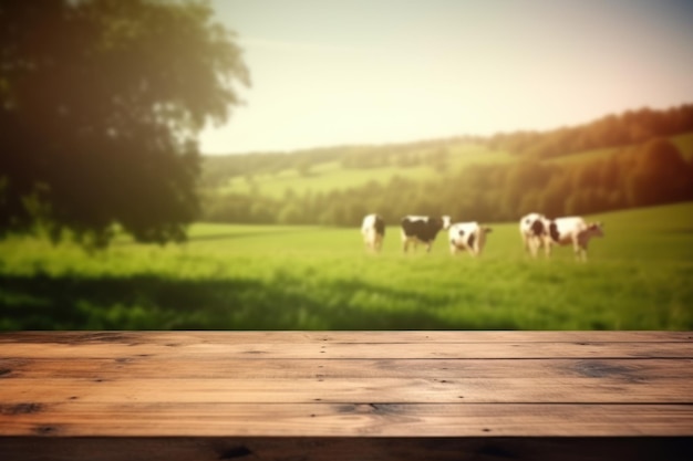 Lege houten koeien Natuurbord Genereer Ai