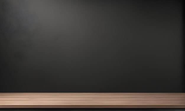Lege houten tafel donkere muur mockup of achtergrond voor product
