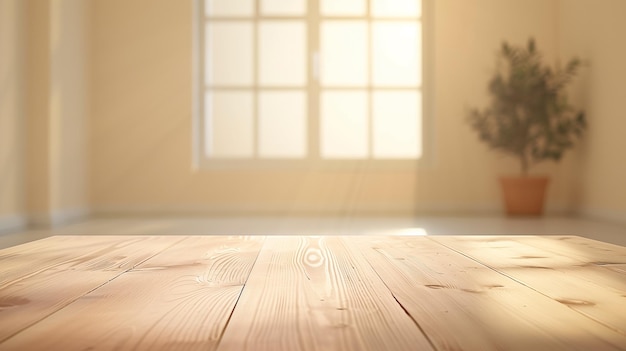 lege houten tafel met beige foto studio achtergrond speciaal ontworpen om te worden gebruikt als een product ph
