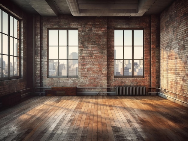 Lege kamer met uitzicht op een stad