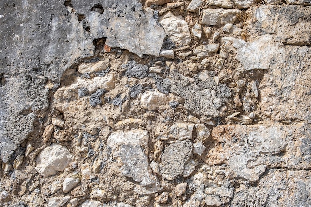 Lege oude stonewall materiële achtergrondstructuur Oude versleten gepelde verflaag Ruimte kopiëren