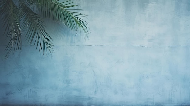 Lege palmschaduw blauwe kleur textuur patroon cement muur achtergrond Gebruikt voor presentatie bedrijf natuur biologische cosmetische producten te koop winkel online Zomer tropisch strand met minimaal concept