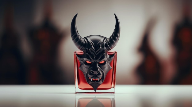 Lege parfumfles mockup in de vorm van een duivel