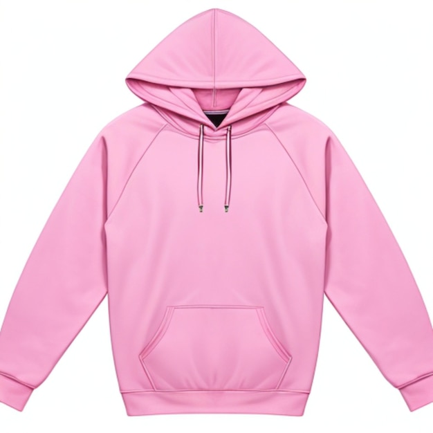 Lege roze hoodie sjabloon geïsoleerd op een witte achtergrond