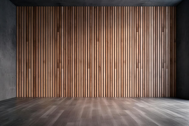 Lege ruimte met houten wanden en een houten wand