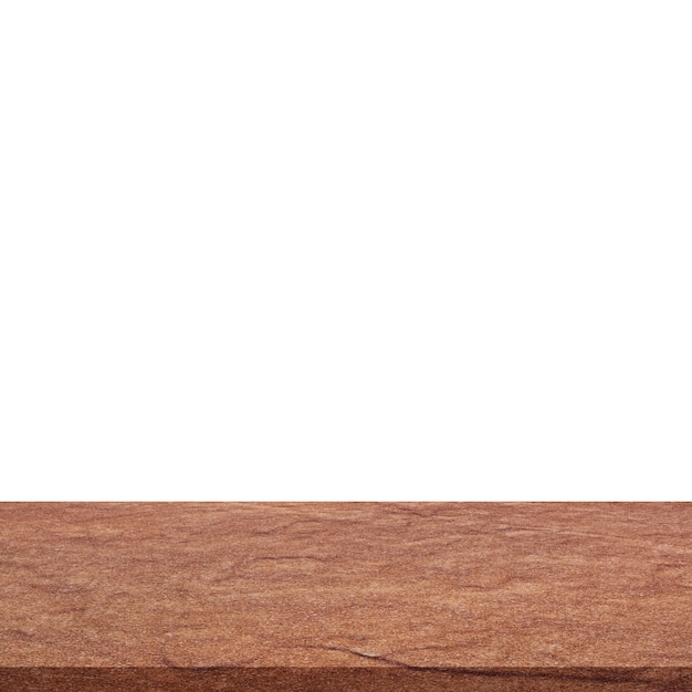 Lege stenen tafelblad op geïsoleerde wit, sjabloon mock voor weergave van product.