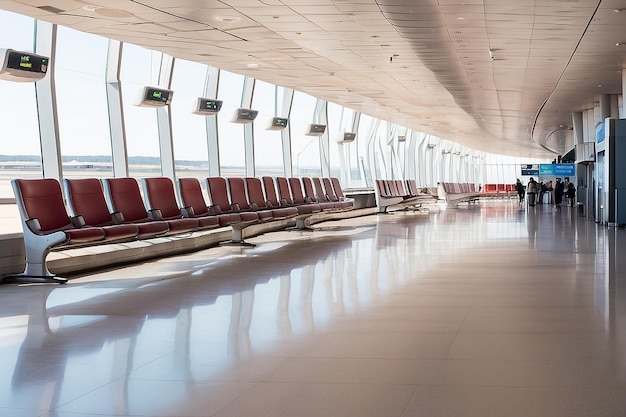 lege stoelen op een lege luchthaven