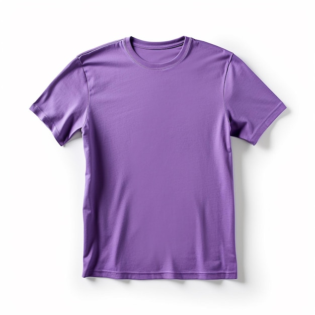 Lege t-shirt in paarse kleur mockup geïsoleerde foto AI gegenereerd