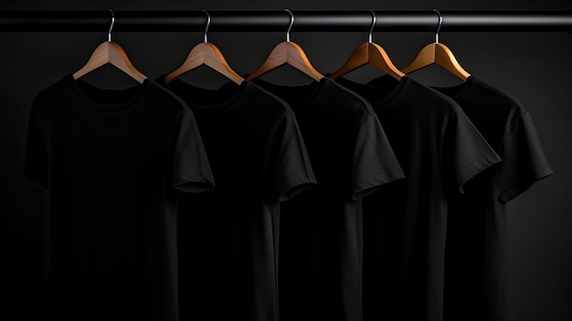 Lege t-shirts die aan hangers hangen