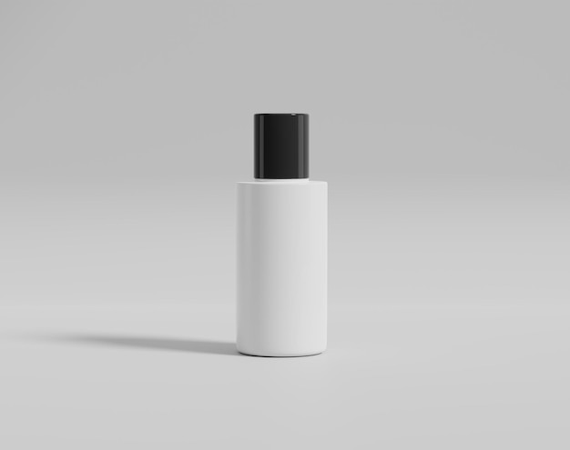 Lege transparante cosmetische verpakking mockup, plastic container op lege achtergrond, 3D-rendering, 3d