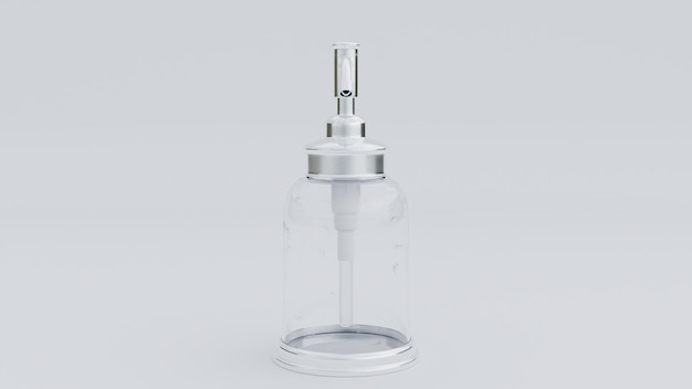 Foto lege transparante fles zeepdispenser premium foto 3d render
