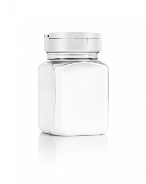 Lege verpakking zout fles geïsoleerd