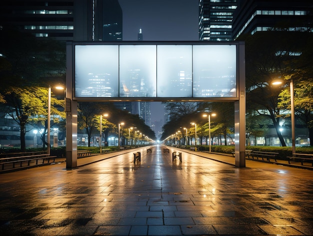 Lege vuile reclameborden in de grote stad Generatieve AI