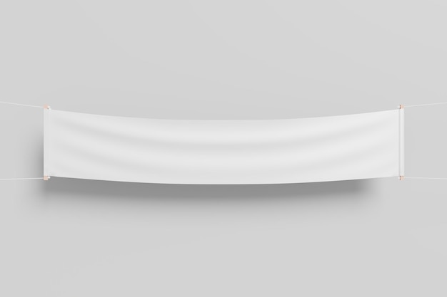 Lege witte banner vlag 3D-rendering