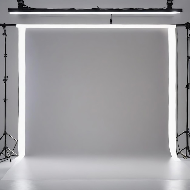 Foto lege witte fotostudio met spotlight-achtergrond