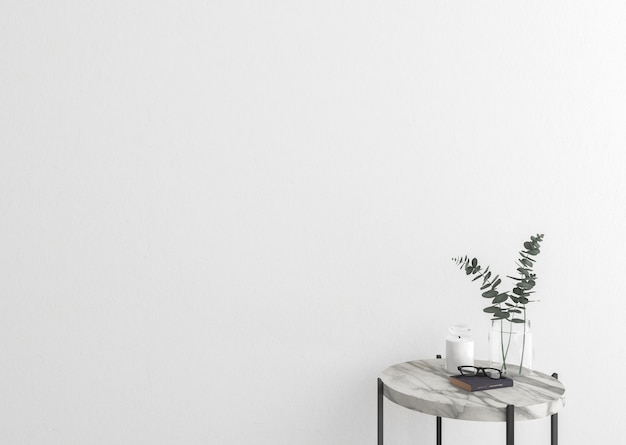 Lege witte muur andwall kunstvertoning