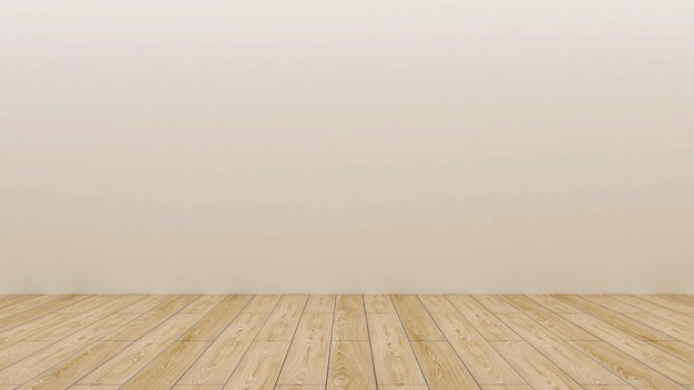 Lege witte muurkamer en houten vloer