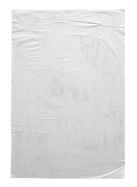 Foto lege witte verfrommeld en gevouwen papier poster textuur