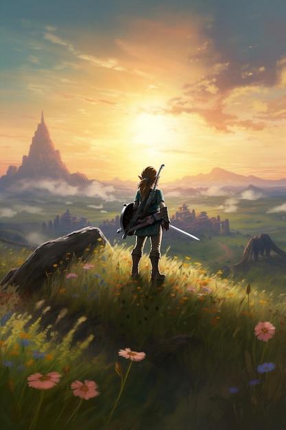 Canvas print The Legend of Zelda: Breath of The Wild - Sunset