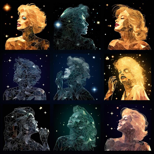 Premium AI Image  Legendary Celebrities as Breathtaking Constellations