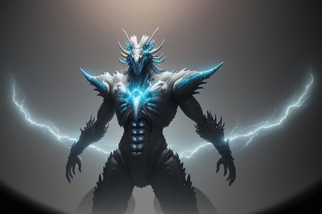 Legendary dragon illustration background wallpaper Pegasus monster design with lightning wings
